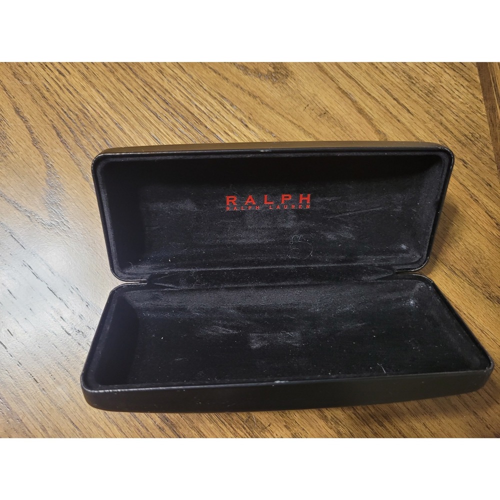 Ralph Ralph Lauren Black Hardshell Eyeglasses Sunglasses Case Red Logo Interior - Picture 2 of 3